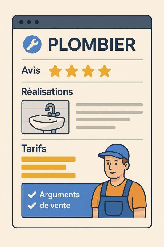 Page optimisée CRO pour un plombier